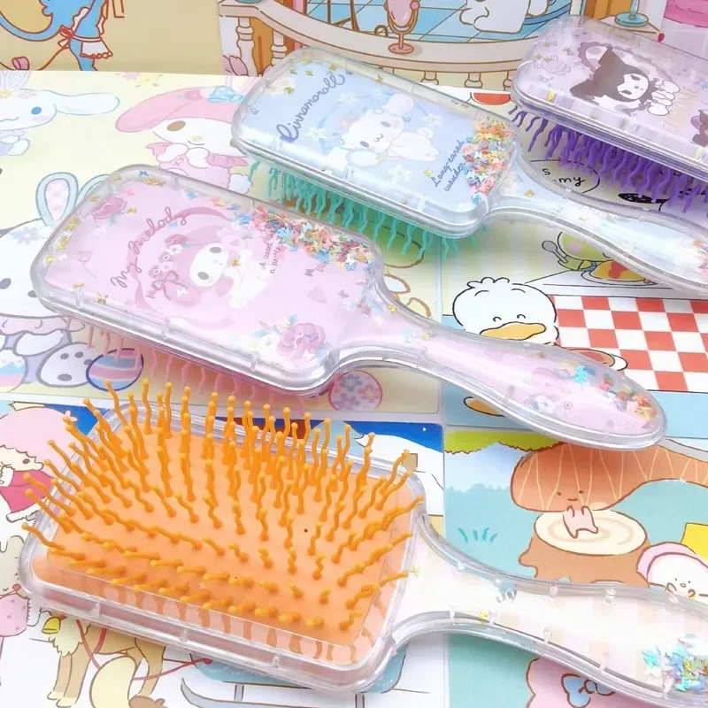 

Cinnamorolls My Melodys Kuromis Children Hair Comb Anime Portable Girl Hairs Brush Kawaii Anti-static Pointed Tail Combs Gift