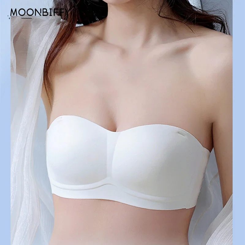 

Strapless Underwear Women's Small Chest Gathered Non-slip Invisible Bra No Steel Ring Thin Section Seamless Tube Top Style