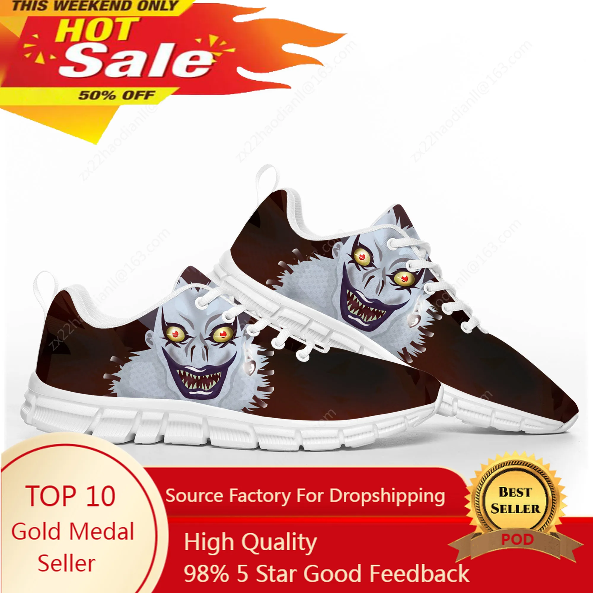 Anime Demon Ryuk Horror Halloween Death Note Sports Shoes Mens Womens Teenager Kids Children Sneakers Custom White Couple Shoe
Anime Demon Ryuk Horror Halloween Death Note Sports Shoes Mens Womens Teenager Kids Children Sneakers Custom White Couple Shoe