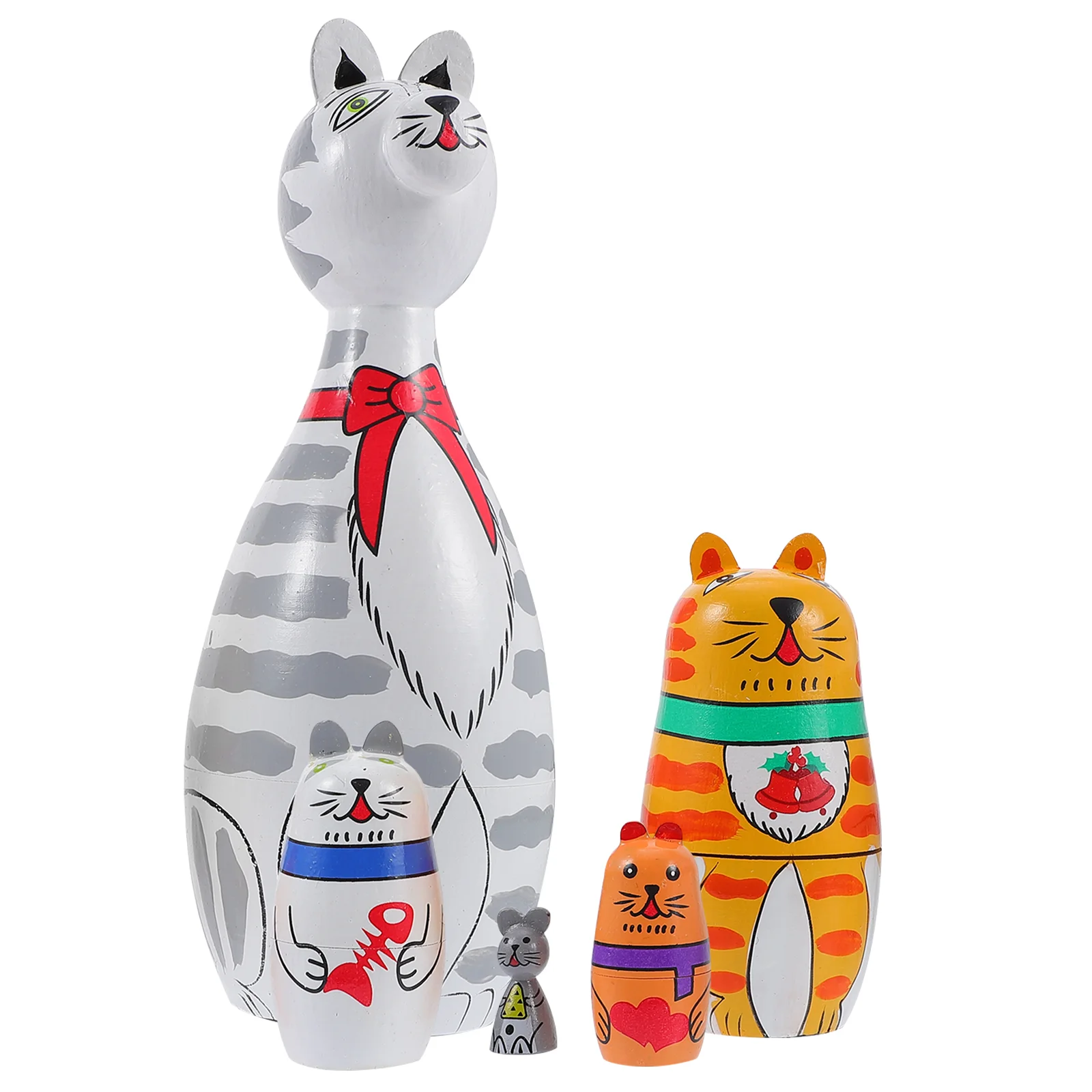 5pcs Russian Nesting Dolls Style Stacking Dolls Long Necked Cat Desktop 5 Layer Nesting Toys
5pcs Russian Nesting Dolls Style Stacking Dolls Long Necked Cat Desktop 5 Layer Nesting Toys