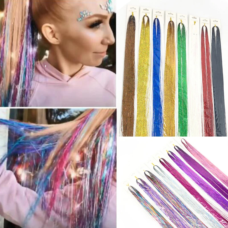 

Красочные искусственные синтетические волосы, прямые блестящие искусственные волосы, головной убор для конского хвоста, блестящие фиолетовые и розовые волосы, инструмент для укладки