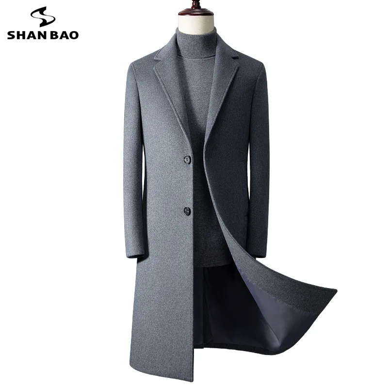 SHAN BAO Luxury High Quality Slim Lapel Long Wool Jacket Classic Business Gentleman Men's Fitted Thick Wool Jacket Black Grey
SHAN BAO Luxury High Quality Slim Lapel Long Wool Jacket Classic Business Gentleman Men's Fitted Thick Wool Jacket Black Grey