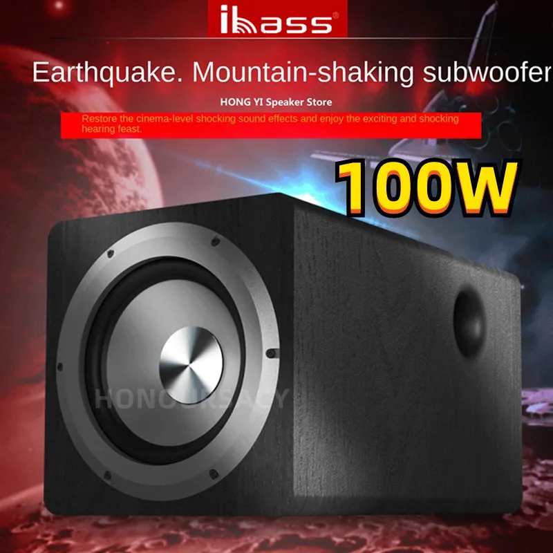 

Ibass 100 Вт Мощный 6,5 дюймовый активный сабвуфер, проводной усилитель мощности, динамик Echo Wall Wireles, низкочастотный динамик, деревянный домашний кинотеатр, аудио