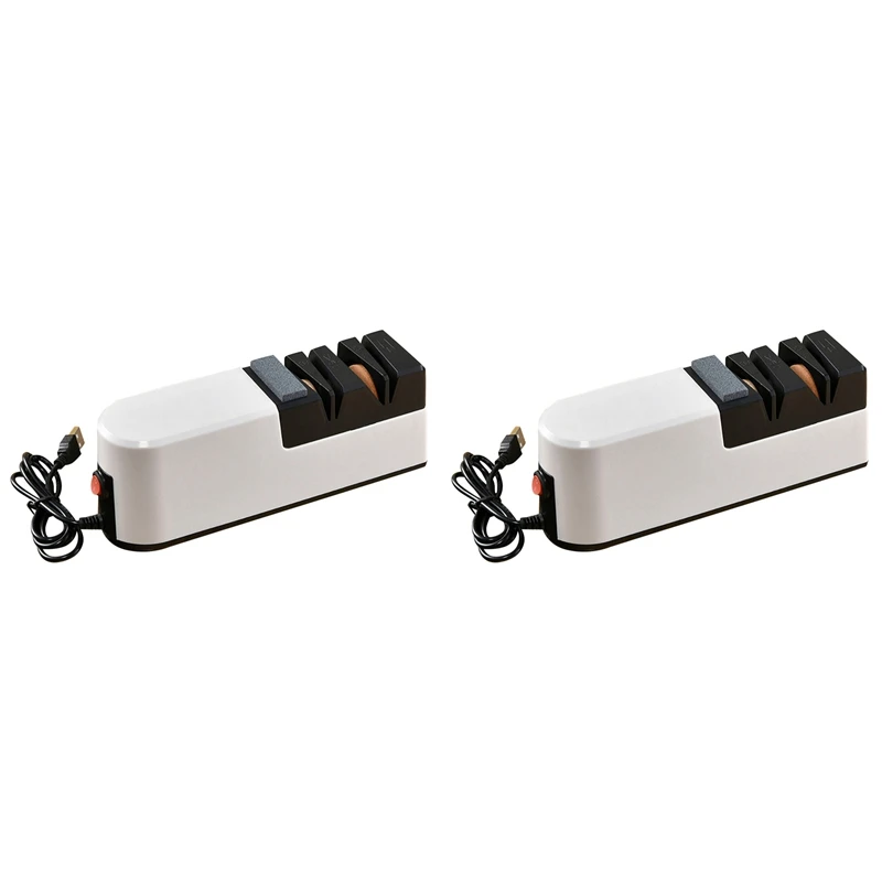 2X USB Fast Electric Knife Sharpener Automatic Adjustable Sharpener 3 Stages For Knives Scissors Household Sharpener
2X USB Fast Electric Knife Sharpener Automatic Adjustable Sharpener 3 Stages For Knives Scissors Household Sharpener