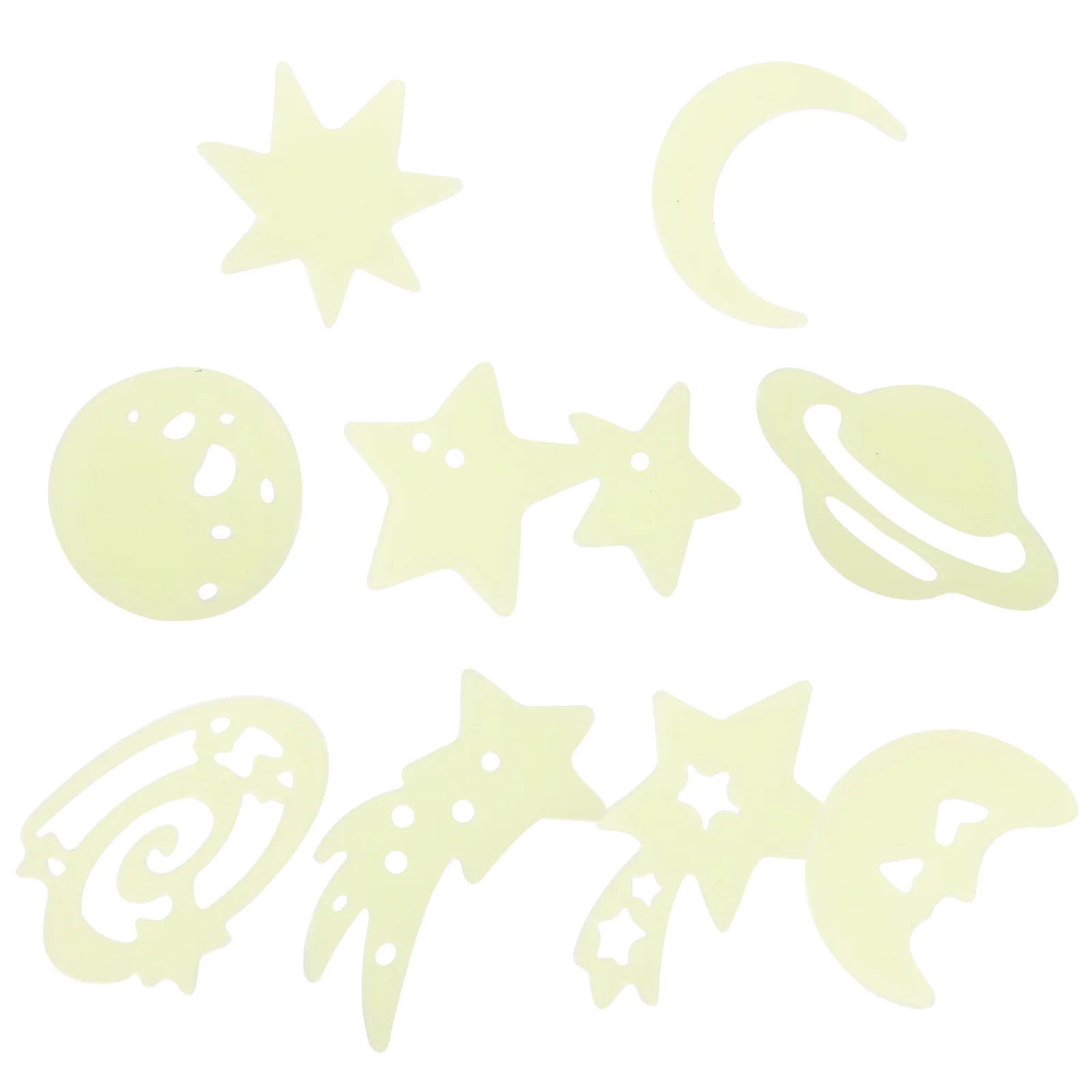 

1 Pack Glowing Stars Stickers Moon Spaceship Wall Stickers Luminous Wall Decals Room Decors