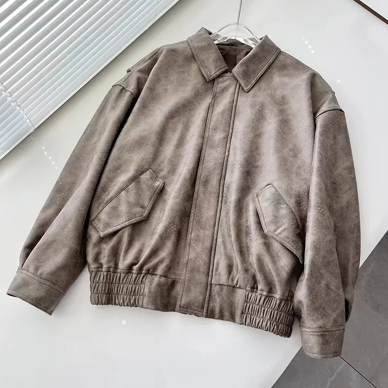 2024 Winter Autumn New Women's Washed Leather Jacket With Belt Short Coat With Downgraded Zipper And Y2K Lapel Jacket
2024 Winter Autumn New Women's Washed Leather Jacket With Belt Short Coat With Downgraded Zipper And Y2K Lapel Jacket