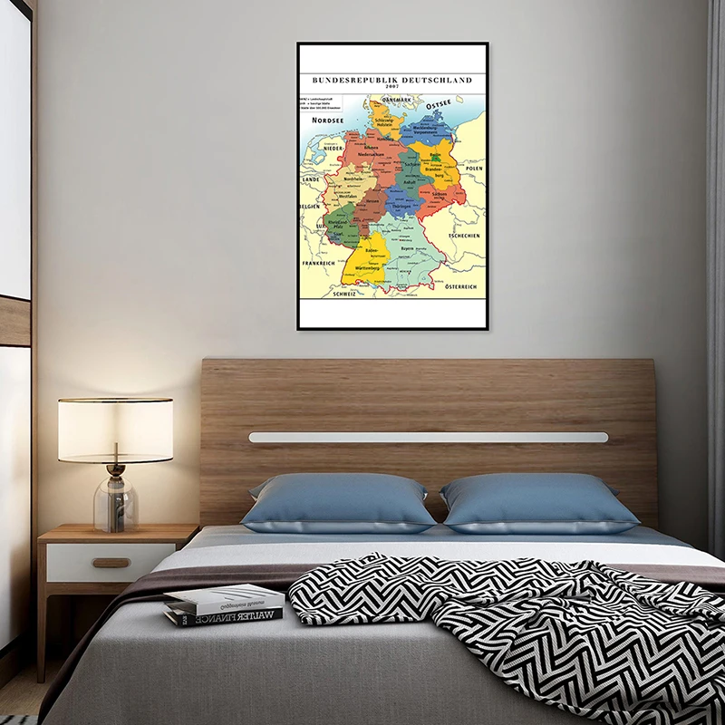Карта Германии 42*59 см, маленький плакат, нетканый холст, фотопечать, украшение для дома, офисные и школьные принадлежности
Карта Германии 42*59 см, маленький плакат, нетканый холст, фотопечать, украшение для дома, офисные и школьные принадлежности