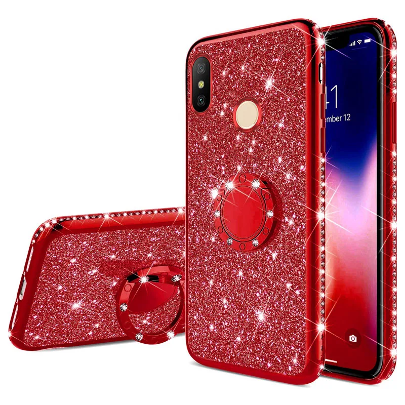 Bling Ring Cover Case For Xiaomi Redmi 8 8A 9 9A 9C 9AT Note 8T 9S 10 10S Pro Mi 11i 10T 11 Lite NE 5G Poco X3 NFC M3 | Мобильные