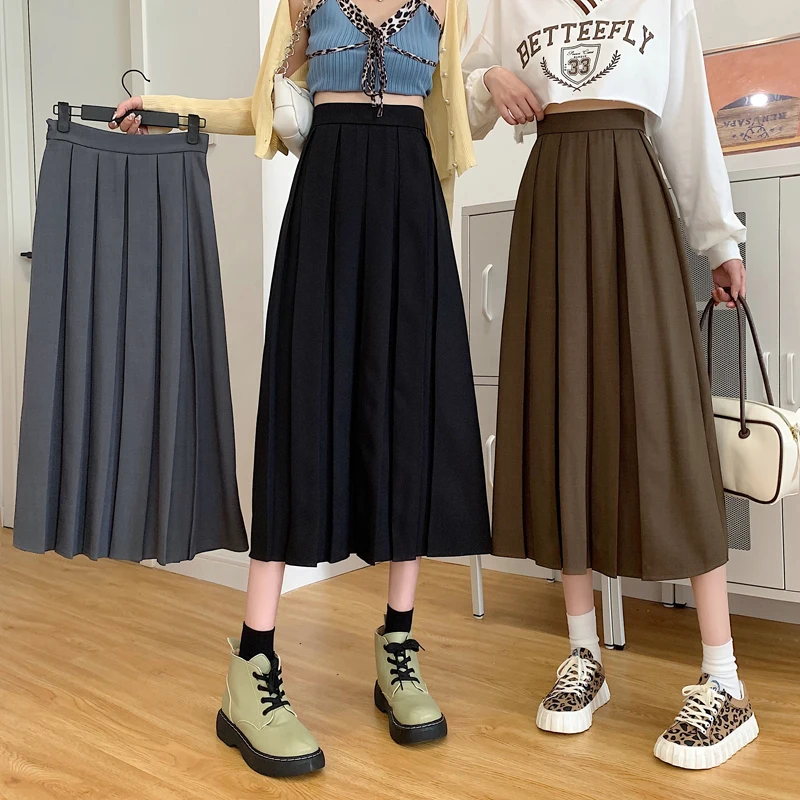 Women Long Skirt Black Pleated Brown Skirt High Waist A Line Korean Fashion Summer Vintage Midi Gray Skirts Girl Y2K 2023 Spring
Women Long Skirt Black Pleated Brown Skirt High Waist A Line Korean Fashion Summer Vintage Midi Gray Skirts Girl Y2K 2023 Spring