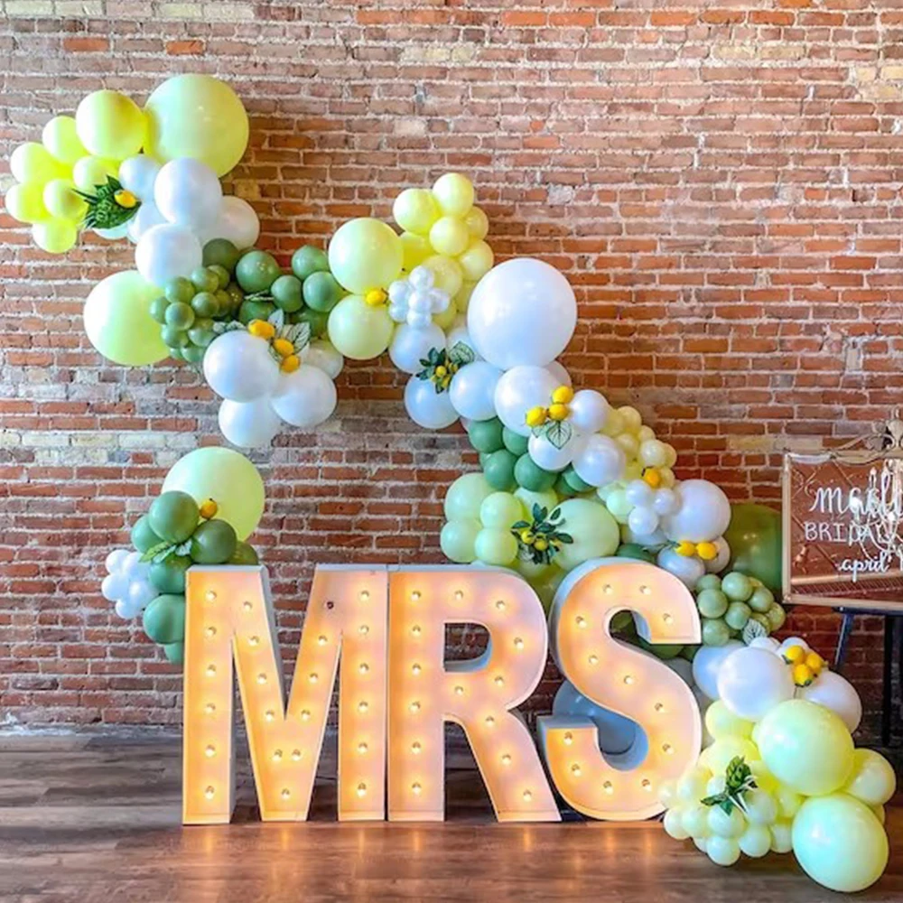 112pcs Pastel Yellow Avocado Green Balloon Garland Kit White Latex Balloons for Lemon Party Daisy Theme Bridal Shower Decoration
112pcs Pastel Yellow Avocado Green Balloon Garland Kit White Latex Balloons for Lemon Party Daisy Theme Bridal Shower Decoration