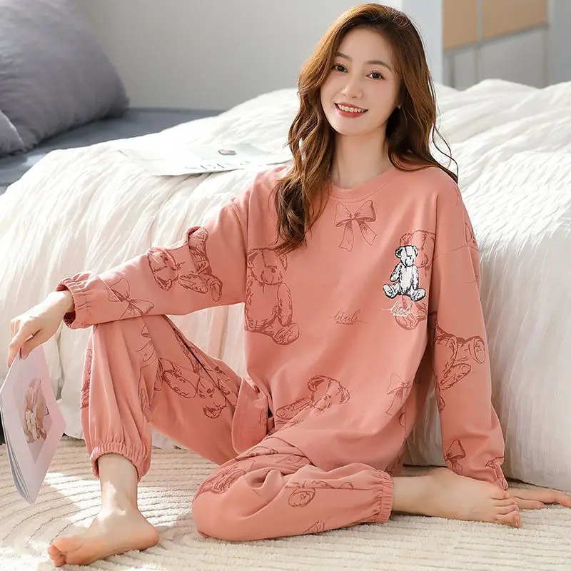SAUO&CHAO Spring Autumn New Pajamas 2PCS Sets For Womens Long Sleeve Round Neck Tops And Pants Loose Casual Pyjamas Nightgown
SAUO&CHAO Spring Autumn New Pajamas 2PCS Sets For Womens Long Sleeve Round Neck Tops And Pants Loose Casual Pyjamas Nightgown