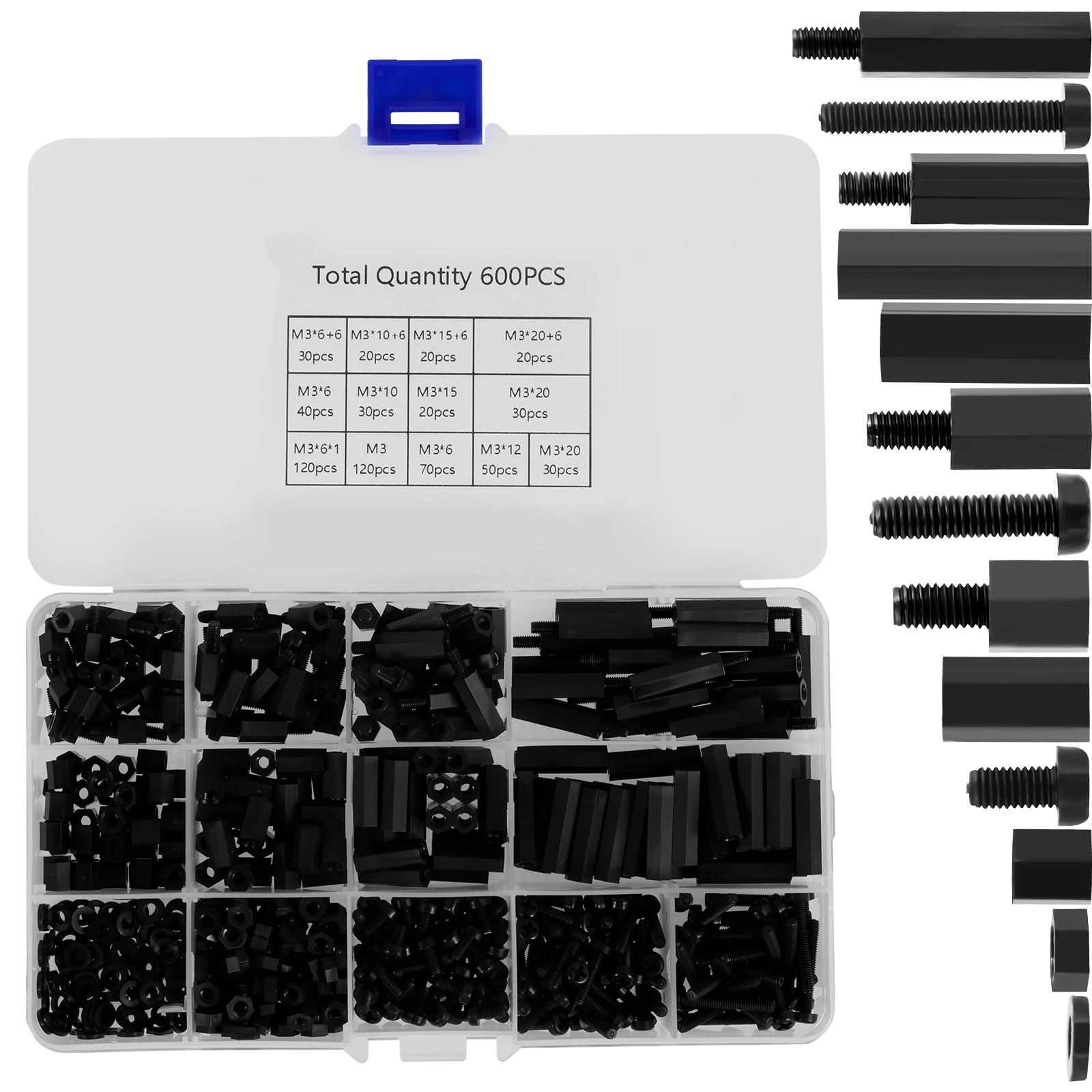600Pcs M3 Male Female Hex Spacer Standoffs Screws Set Nylon Standoffs and Screws Assortment Kit Durable Screw Nut and Threaded
600Pcs M3 Male Female Hex Spacer Standoffs Screws Set Nylon Standoffs and Screws Assortment Kit Durable Screw Nut and Threaded
