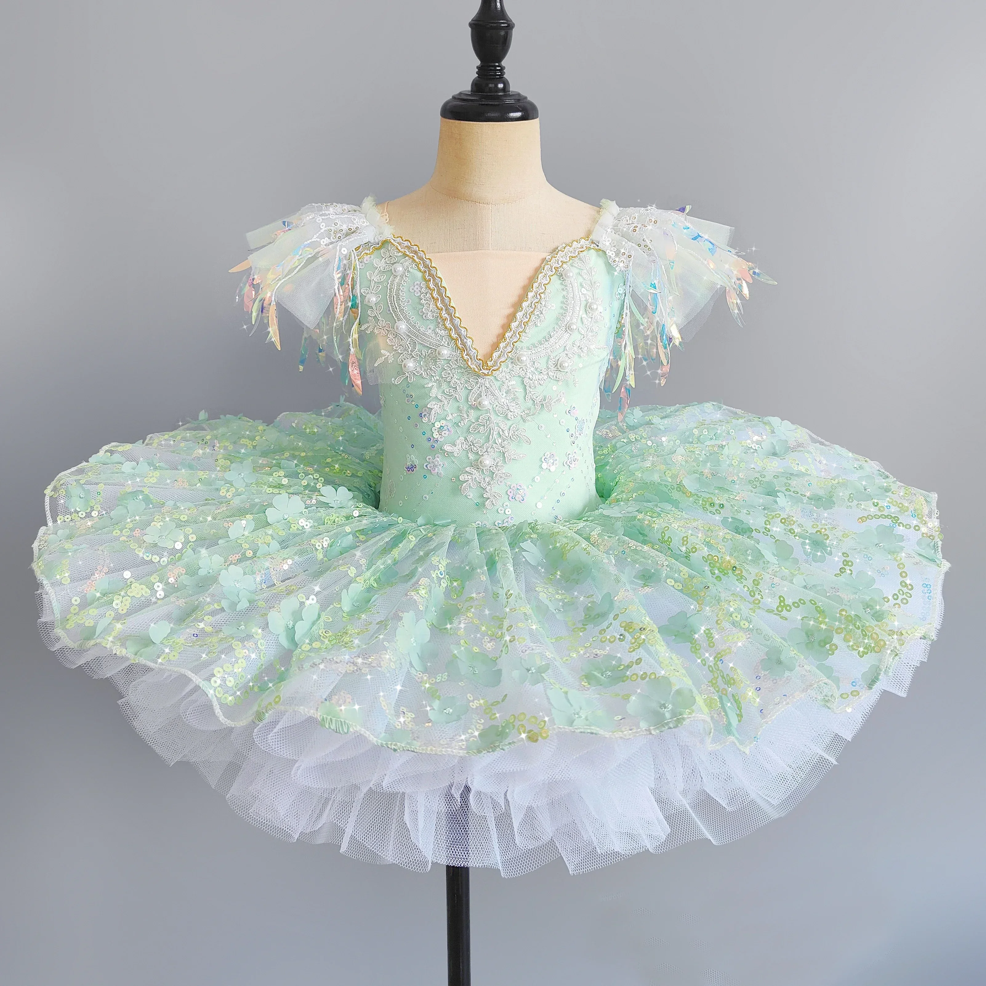 

Розовая детская одежда для бальных танцев, балетное платье с блестками и цветами для девочек, платье-пачка для современных танцев, платье принцессы для балета