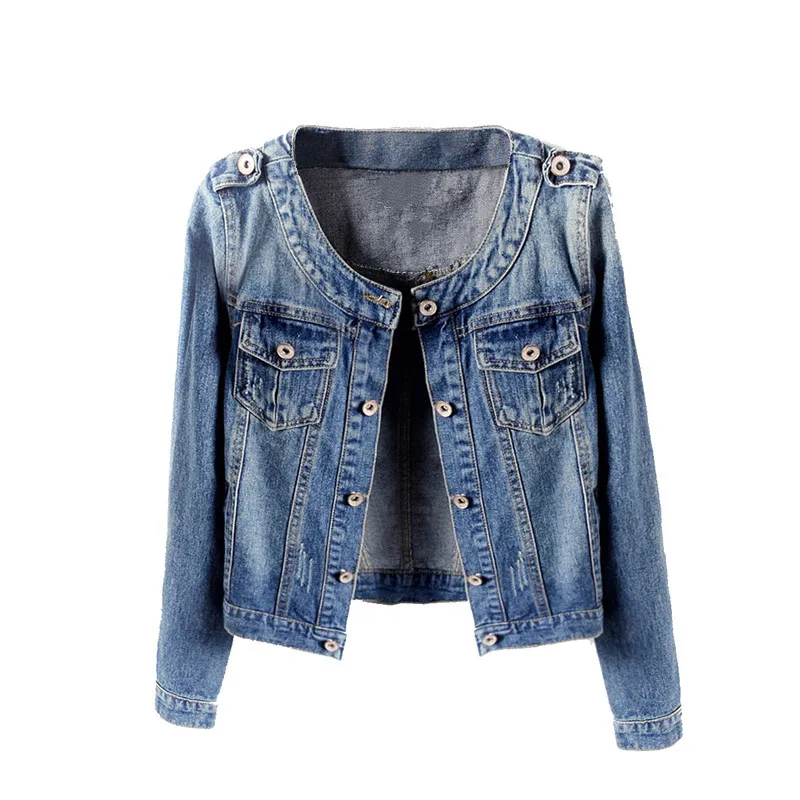 Spring Autumn Korean Short Denim Coat Women Long Sleeve O-Neck Vintage Jeans Jacket Female Student Slim Outerwear S-6XL G2481
Spring Autumn Korean Short Denim Coat Women Long Sleeve O-Neck Vintage Jeans Jacket Female Student Slim Outerwear S-6XL G2481