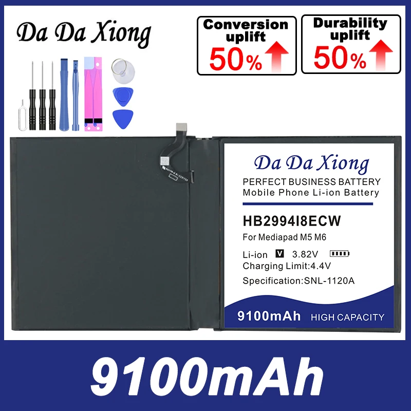 

DaDaXiong New 9100mAh HB2994i8ECW Tablet Phone Battery For Huawei MediaPad M6 10.8 M5 LITE+ Accompanying tool
