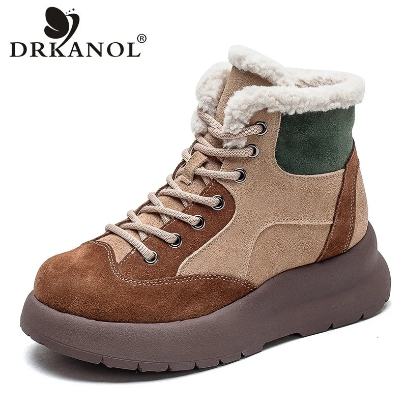 DRKANOL Fashion Women Snow Boots Winter Plush Warm Platform Shoes Mixed Colors Quality Cow Suede Wedges Heel Ankle Boots Women
DRKANOL Fashion Women Snow Boots Winter Plush Warm Platform Shoes Mixed Colors Quality Cow Suede Wedges Heel Ankle Boots Women