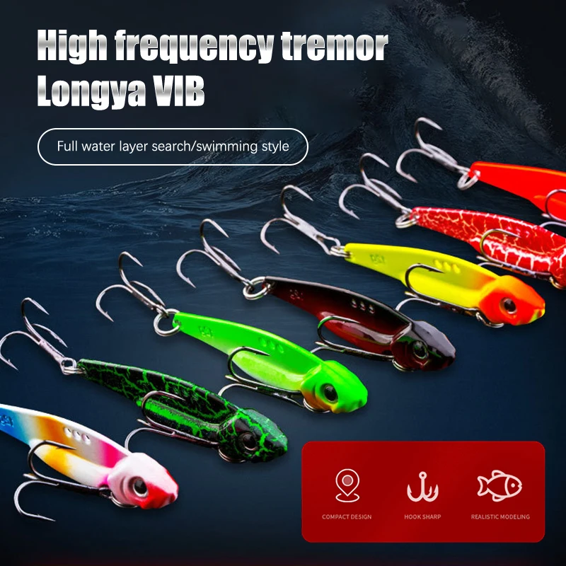 

1pcs VIB Fishing Lure Artificial Bait Blade Metal Sinking Spinner Treble Hook Vibration Swimbait Pesca Bass Pike Perch Tackle