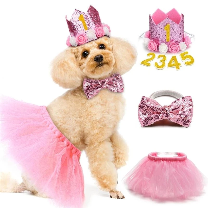 Cute Pet Birthday Costume Set Fashion Sequin Birthday Hat with Bowtie Tutu Skirt Pet Clothing & Accessories Cat Dog Supplies
Cute Pet Birthday Costume Set Fashion Sequin Birthday Hat with Bowtie Tutu Skirt Pet Clothing & Accessories Cat Dog Supplies