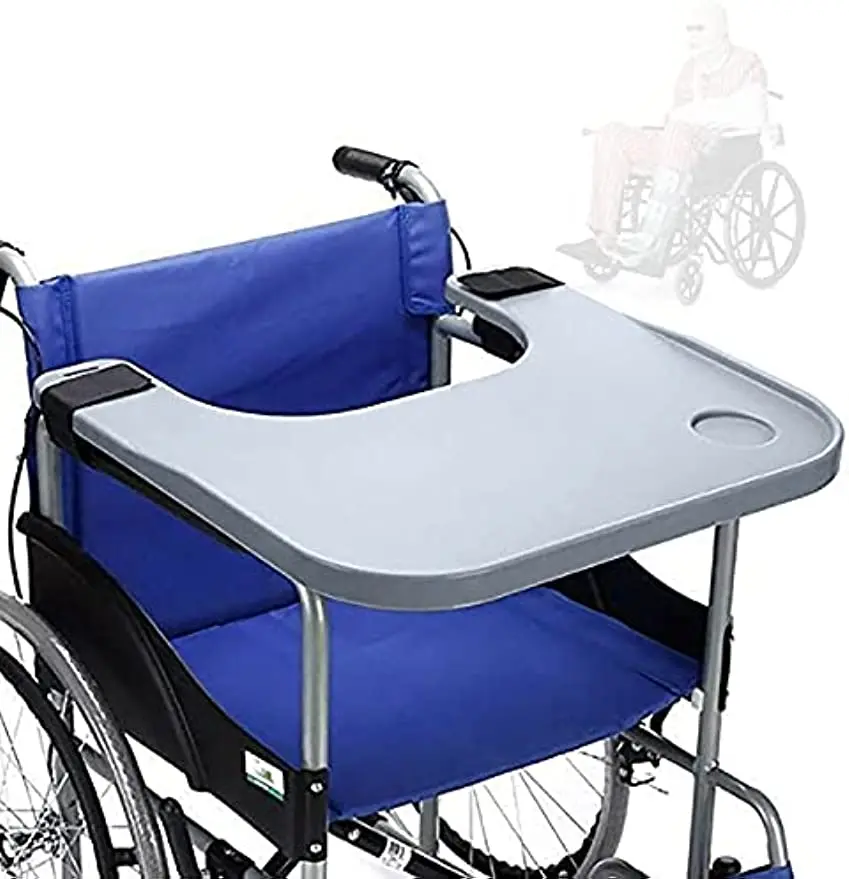ABS Removable Wheelchair Tray Table w/2 Cup Holders Disabled Portable Lap Tray
ABS Removable Wheelchair Tray Table w/2 Cup Holders Disabled Portable Lap Tray