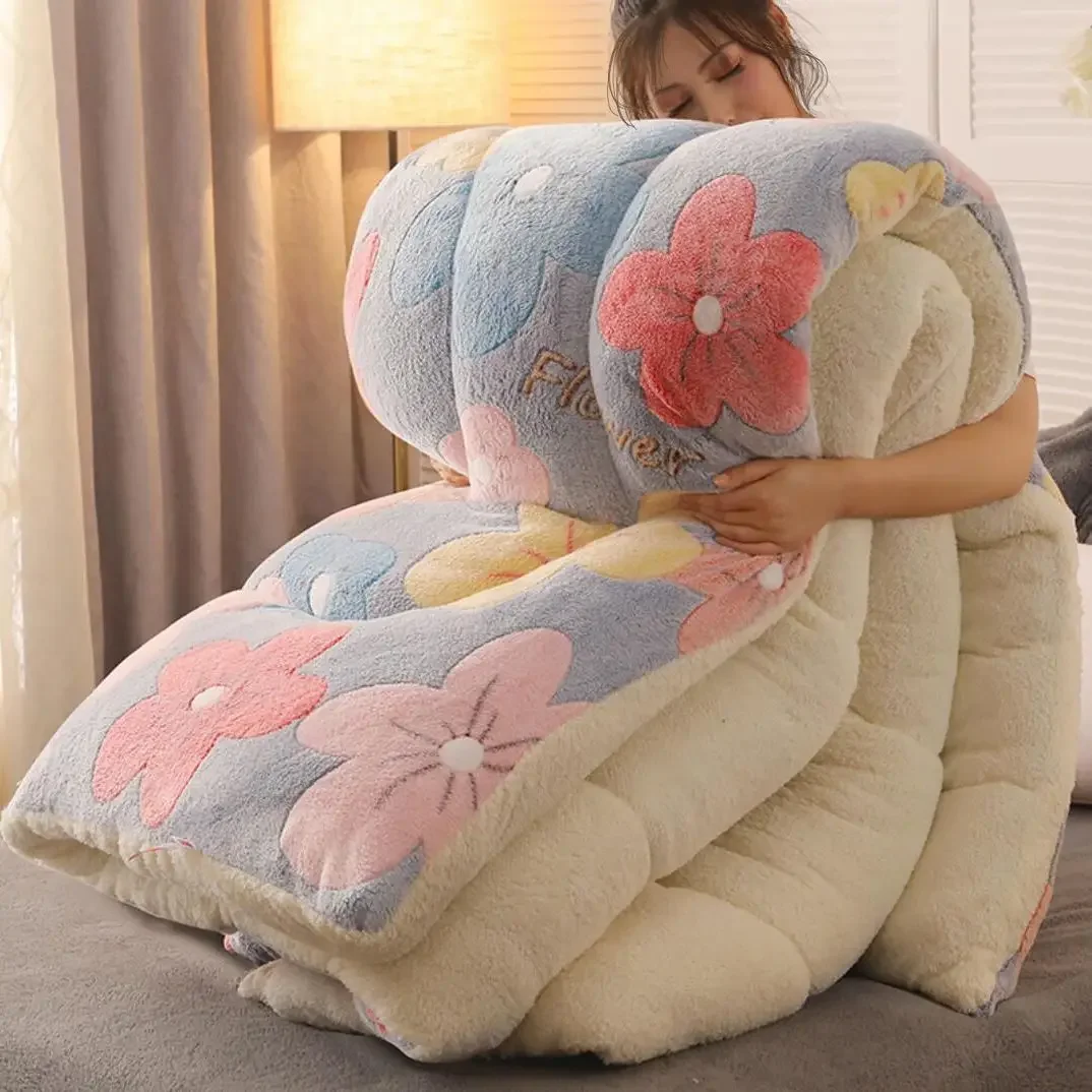 Lamb Fleece Super Warm Quilt Winter Thickening Warm Coral Fleece Blanket Bed Single Double Dormitory Student Flannel Quilt
Lamb Fleece Super Warm Quilt Winter Thickening Warm Coral Fleece Blanket Bed Single Double Dormitory Student Flannel Quilt