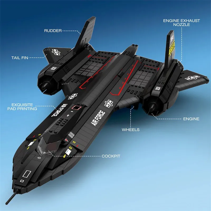 1775PCS SR-71 Blackbird Fighter Buildings Sets Aircraft Architecture Modular Building Block Assembly Model Kit,Adults Toys Gift 1775PCS SR-71 Blackbird Fighter Buildings Sets Aircraft Architecture Modular Building Block Assembly Model Kit,Adults Toys Gift