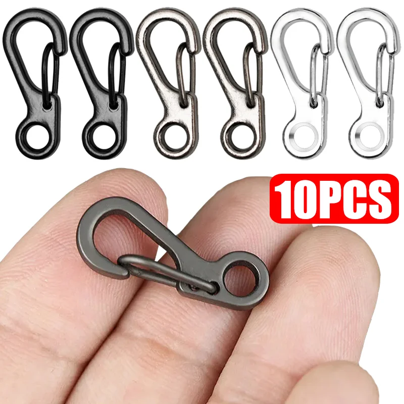 

10Pcs Mini SF Spring Backpack Clasps Climbing Carabiners EDC Keychain Camping Bottle Hooks Paracord Tactical Survival Gear