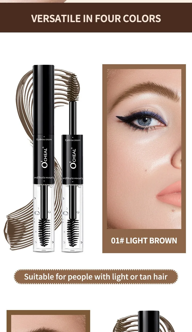 2-in-1 Double-Ended Brow Cream Gel - Smudge-Proof Waterproof Sweat-Resistant Long Lasting Eyebrow Tint Natural Hair-Like Strokes 14 S1e8734851ac242e2ae152f58c590d135Q