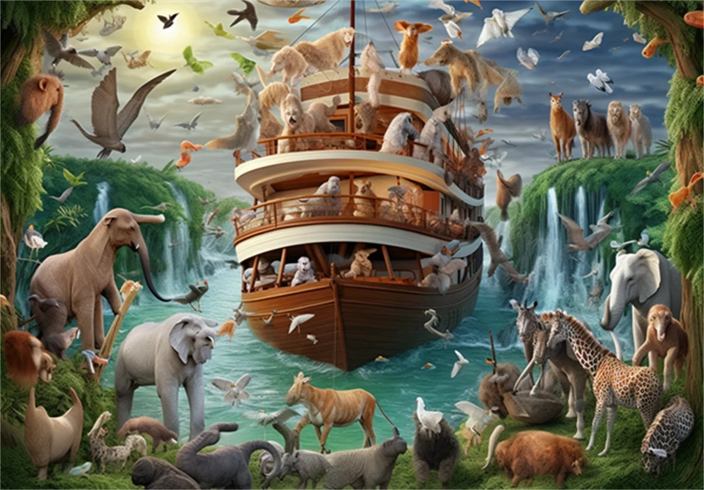 

Puzzles for adults jigsaw puzzles Noah’s Ark Animal World Floods Formation wooden Challenge Difficult Jigsaw Puzzles as Gift