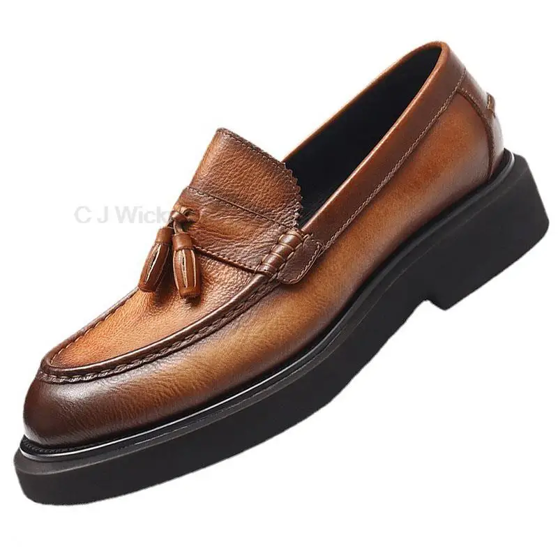 Handmade Mens Shoes Oxford Genuine Leather Shoes Round Head Shoes For Men Business Casual Office Work Shoes Slip On Dress Shoes
Handmade Mens Shoes Oxford Genuine Leather Shoes Round Head Shoes For Men Business Casual Office Work Shoes Slip On Dress Shoes