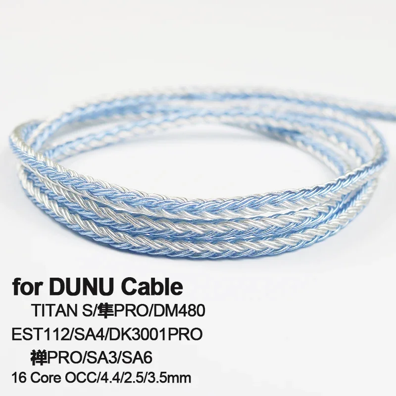 16 Core Earphones Silver Plated Upgrade OCC 4.4mm Balance 2.5 with MIC for DUNU Cable TITAN S DM480 EST112 SA4 DK3001PRO SA3 SA6
16 Core Earphones Silver Plated Upgrade OCC 4.4mm Balance 2.5 with MIC for DUNU Cable TITAN S DM480 EST112 SA4 DK3001PRO SA3 SA6