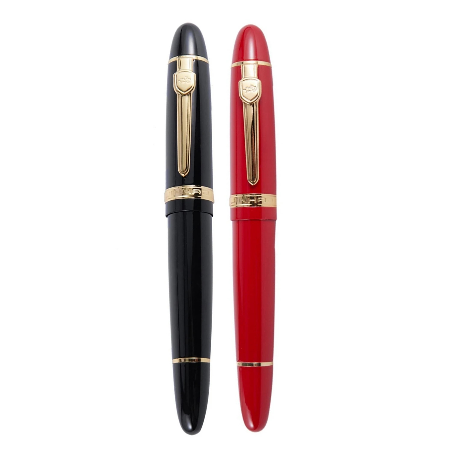 

2X JINHAO 159 18KGP 0.7Mm MEDIUM BROAD NIB FOUNTAIN PEN Free Office Fountain Pen With A Box, Black & Red