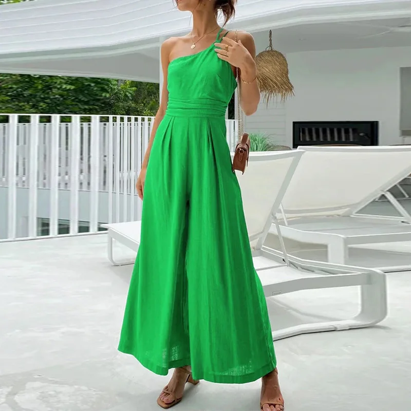 Summer Elegant Fashion Loose Corset Jumpsuit Overalls Casual Strap Sleeveless High Waist Wide Leg Pants Romper Onepieces
Summer Elegant Fashion Loose Corset Jumpsuit Overalls Casual Strap Sleeveless High Waist Wide Leg Pants Romper Onepieces