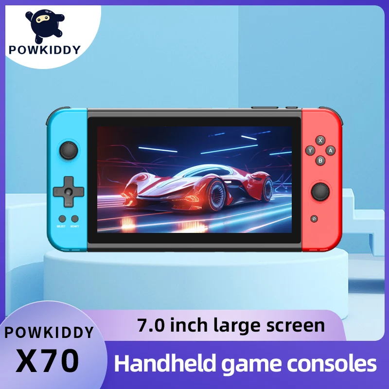 

New POWKIDDY X70 Handheld Game Console 7 Inch HD Screen Retro Video Game Players Cheap Children's Gifts Support Two-Player Games