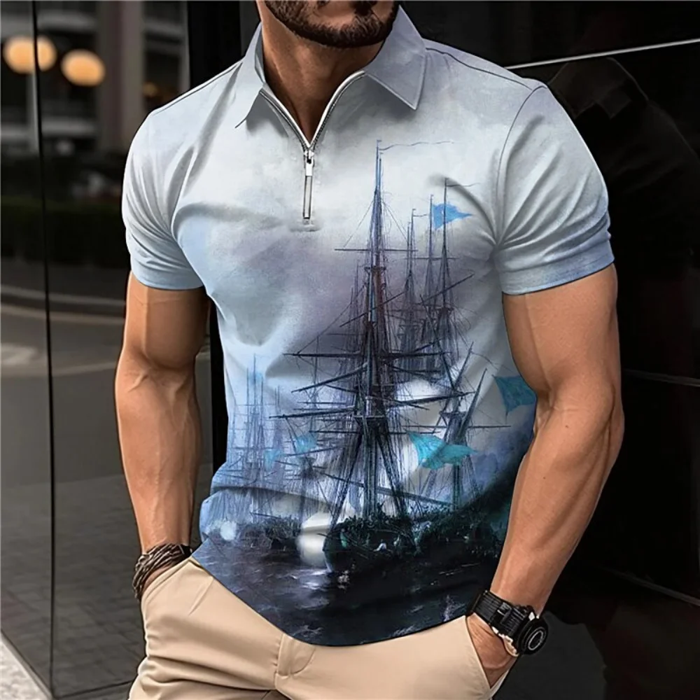 New Zip Polo Shirt 3d Men Nautical Motif Change Print Polo Shirt T-Shirt Tops Unisex Lapel Zip Fashion Male Oversized Clothing
New Zip Polo Shirt 3d Men Nautical Motif Change Print Polo Shirt T-Shirt Tops Unisex Lapel Zip Fashion Male Oversized Clothing