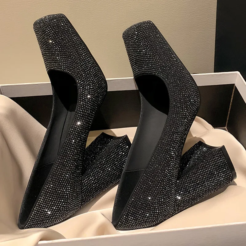 Стразы, туфли на массивном каблуке, кожаные лоферы с квадратным носком, женские туфли большого размера на высоком каблуке, обувь для женщин
Стразы, туфли на массивном каблуке, кожаные лоферы с квадратным носком, женские туфли большого размера на высоком каблуке, обувь для женщин