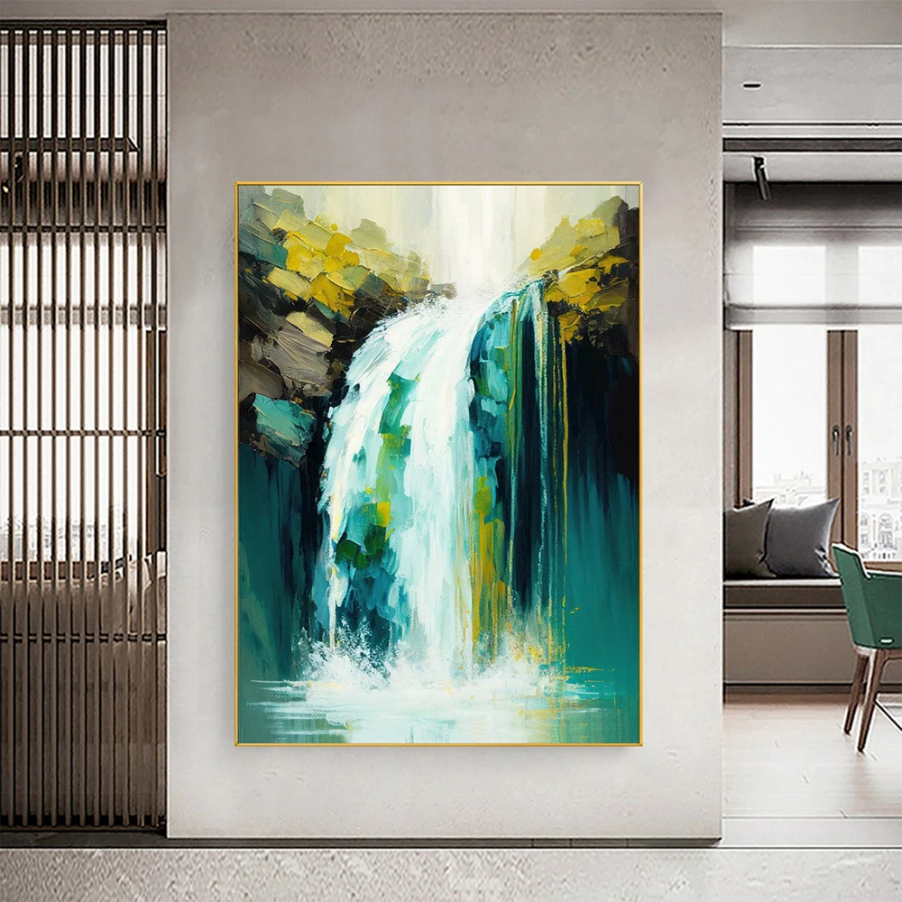 Abstract Waterfall Oil Painting On Canvas Textured Wall Art Original Green Nature Landscape Painting Custom Painting Wall Art
Abstract Waterfall Oil Painting On Canvas Textured Wall Art Original Green Nature Landscape Painting Custom Painting Wall Art