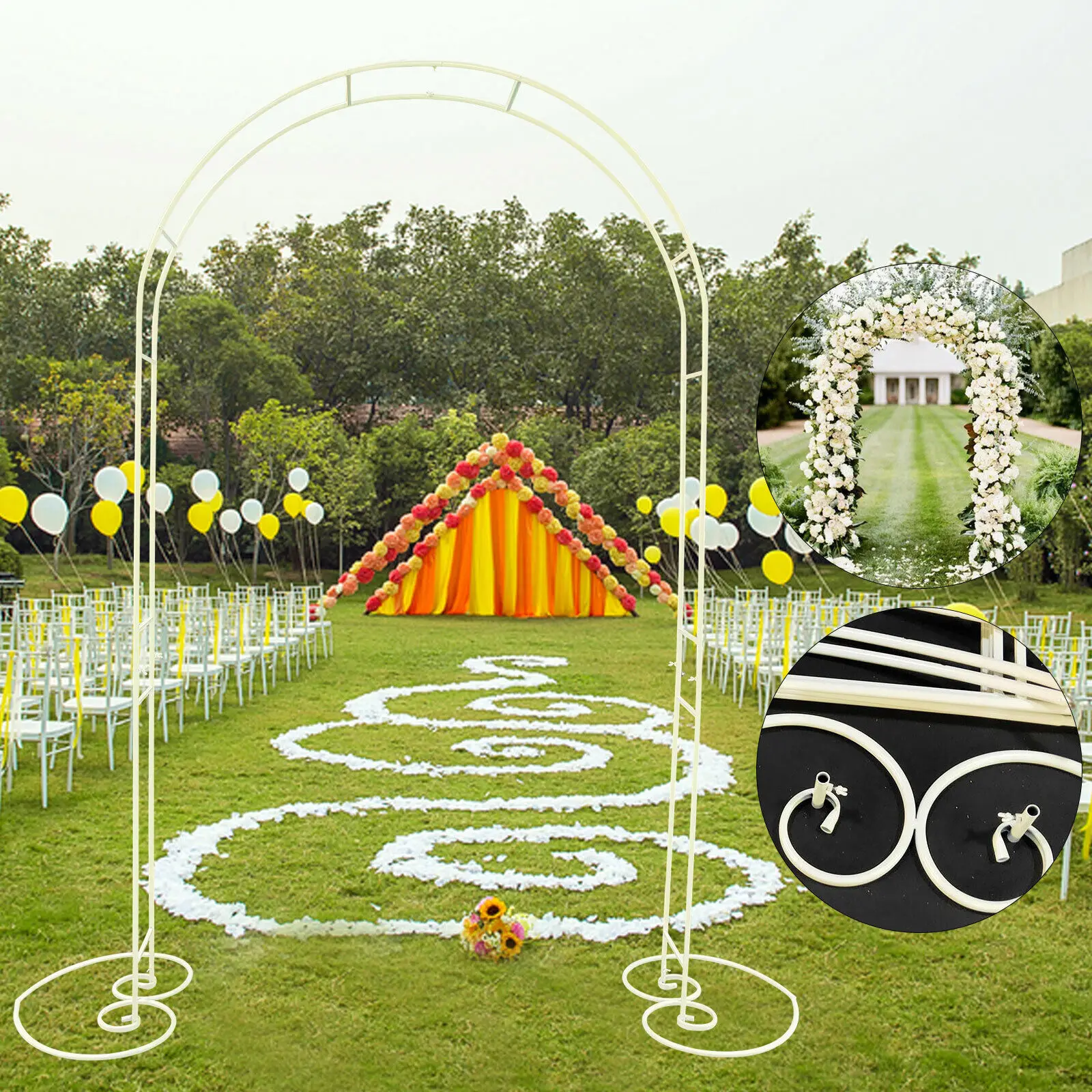 7.5 Ft White Metal Tall Wedding Arch Garden Bridal Party Decoration Prom Flower Stand Event Backdrop
7.5 Ft White Metal Tall Wedding Arch Garden Bridal Party Decoration Prom Flower Stand Event Backdrop