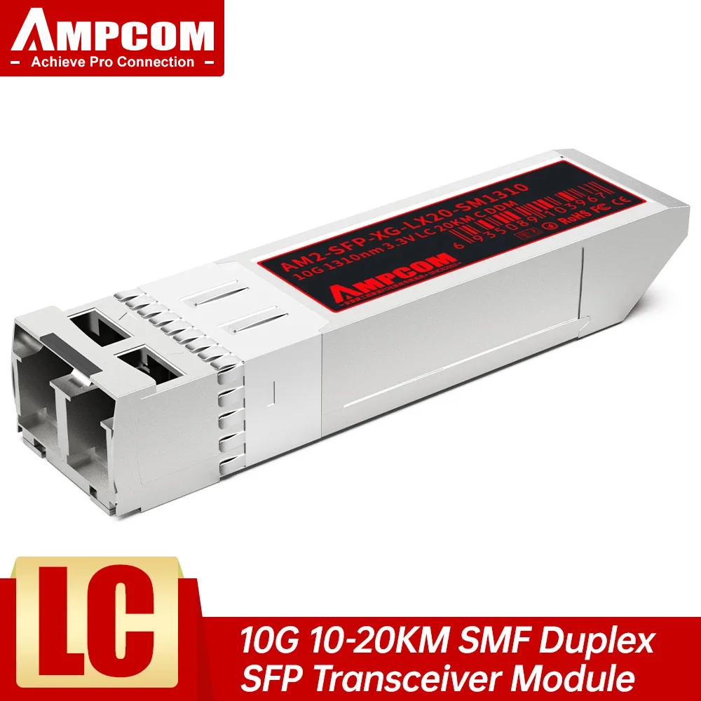 AMPCOM 10G LC SFP + одномодовый модуль дуплексного приемопередатчика 10GBase-SX BiDi SFP 1310nm 10km 20km DOM SMF волоконно-оптический модуль
AMPCOM 10G LC SFP + одномодовый модуль дуплексного приемопередатчика 10GBase-SX BiDi SFP 1310nm 10km 20km DOM SMF волоконно-оптический модуль