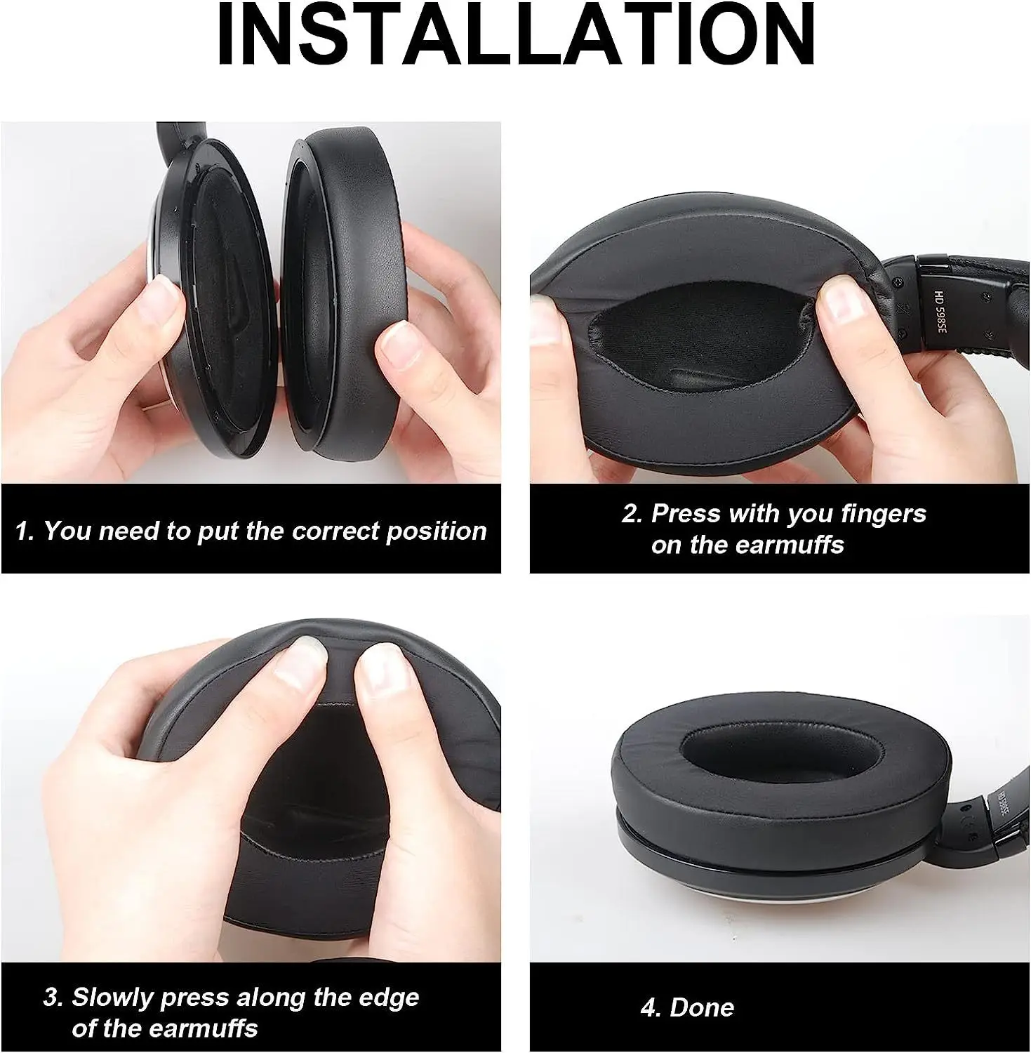 Easy Install Headband Earpads for Sennheiser HD579 HD598 CS SE HD599 HD599SE Headband & Ear Pad Cushion & Cable & Case Easy Install Headband Earpads for Sennheiser HD579 HD598 CS SE HD599 HD599SE Headband & Ear Pad Cushion & Cable & Case
