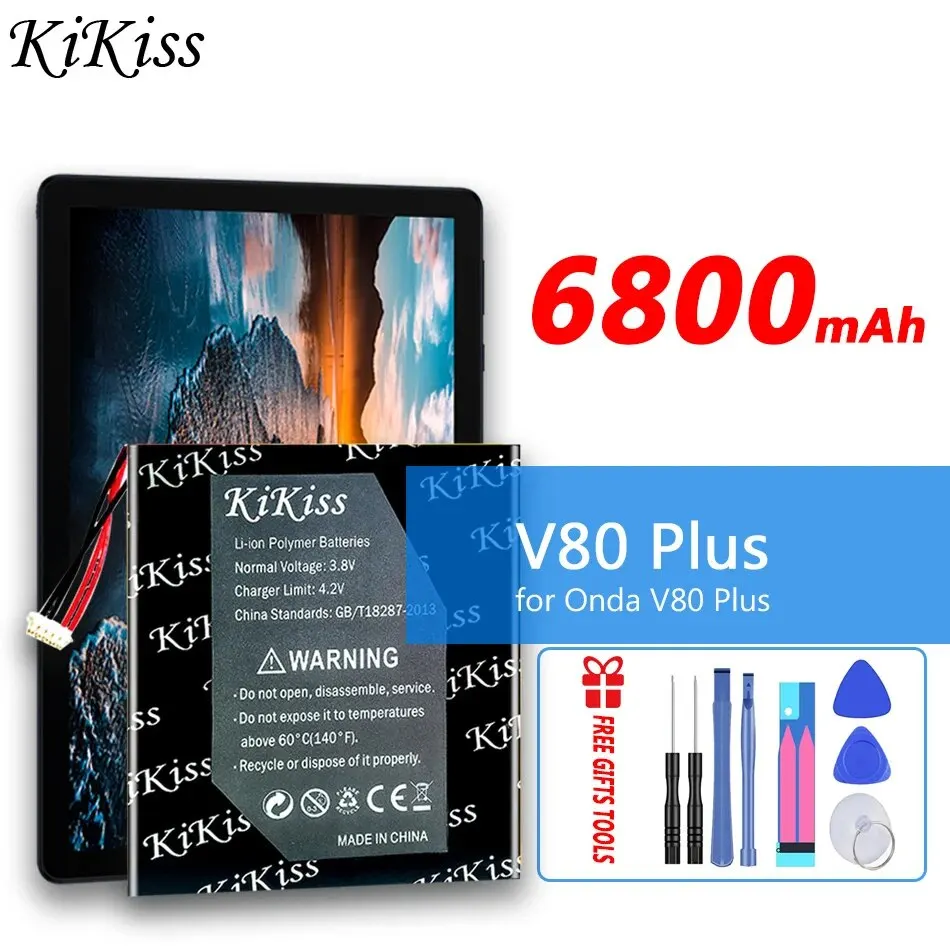 Original KiKiss Battery V80 Plus (5-Wire Plug) 6800mAh for Onda V80Plus OC801 OI100 V80SE OI101 Bateria
Original KiKiss Battery V80 Plus (5-Wire Plug) 6800mAh for Onda V80Plus OC801 OI100 V80SE OI101 Bateria