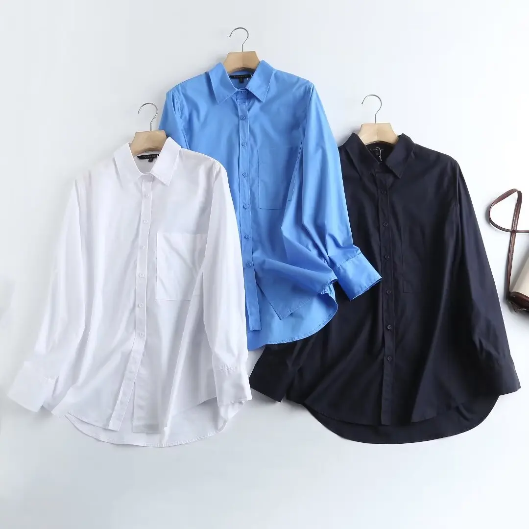 Women 2023 New Fashion Summer Loose Pocket Solid Color Long Sleeve Shirt Retro Button Casual Chic Female Shirts Blusas Tops
Women 2023 New Fashion Summer Loose Pocket Solid Color Long Sleeve Shirt Retro Button Casual Chic Female Shirts Blusas Tops