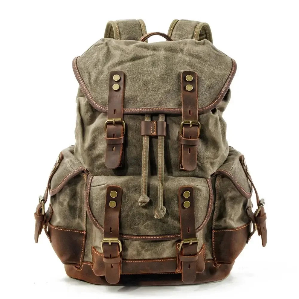 Outdoor Backpack Leisure Student Backpack Large Capacity Travel Backpack Canvas Patchwork Leather Hiking Bag Computer Interlayer
Outdoor Backpack Leisure Student Backpack Large Capacity Travel Backpack Canvas Patchwork Leather Hiking Bag Computer Interlayer