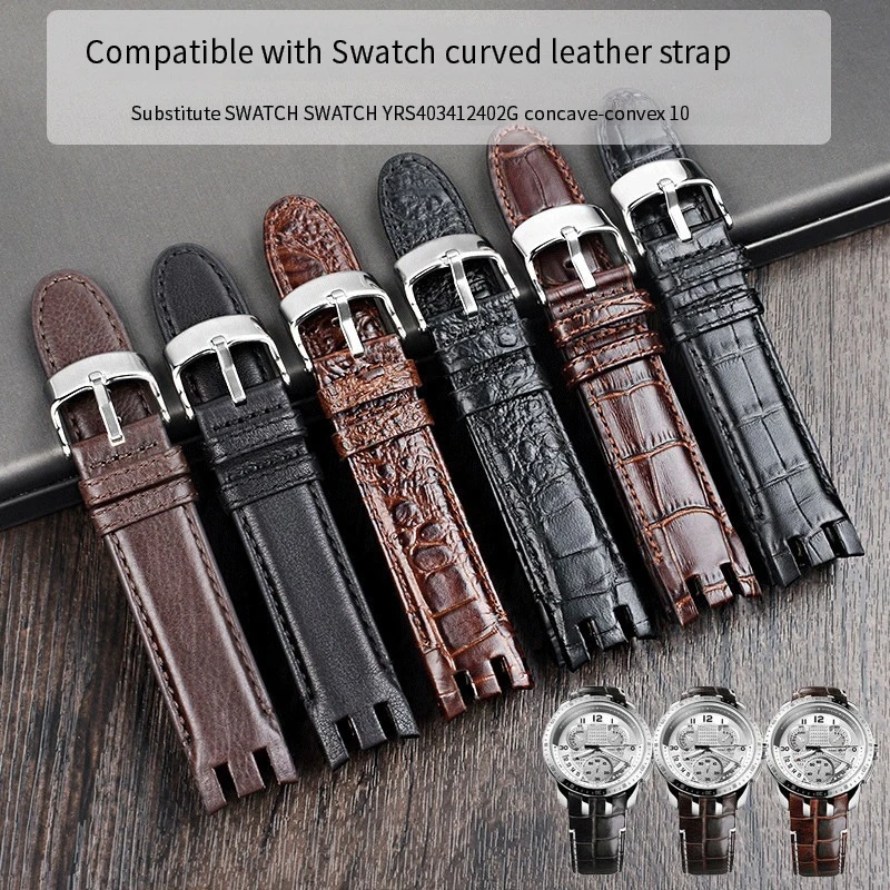 Ремешок из натуральной кожи для часов Swatch Yrs403 412 402G Series, изогнутый вогнуто-выпуклый воловья кожа, 21 мм, мужской ремешок для часов, аксессуары
Ремешок из натуральной кожи для часов Swatch Yrs403 412 402G Series, изогнутый вогнуто-выпуклый воловья кожа, 21 мм, мужской ремешок для часов, аксессуары