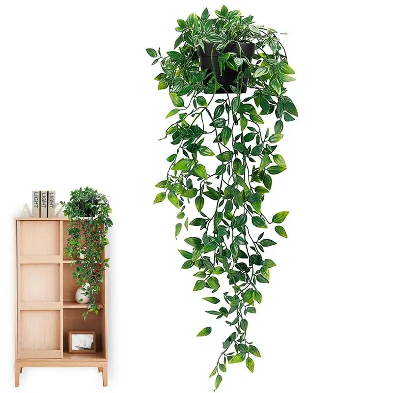 Realistic Fake Hanging Plant Artificial Wreath Leaves In Green Pots Indoor Decoration For Home Office Kitchen Bathroom Ambiance
Realistic Fake Hanging Plant Artificial Wreath Leaves In Green Pots Indoor Decoration For Home Office Kitchen Bathroom Ambiance