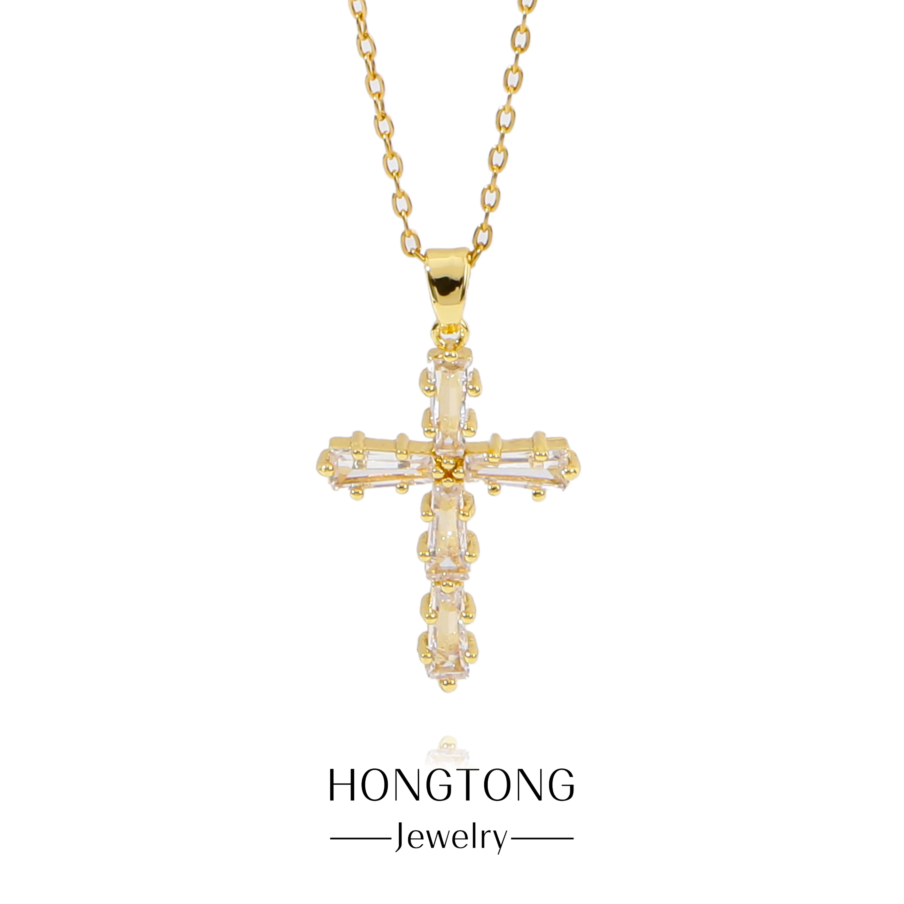 HONGTONG Belief In The Cross Religious Believers Gold-Plated Pendant Female Inset Zircon Stainless Steel Necklace Exquisite Gift
HONGTONG Belief In The Cross Religious Believers Gold-Plated Pendant Female Inset Zircon Stainless Steel Necklace Exquisite Gift