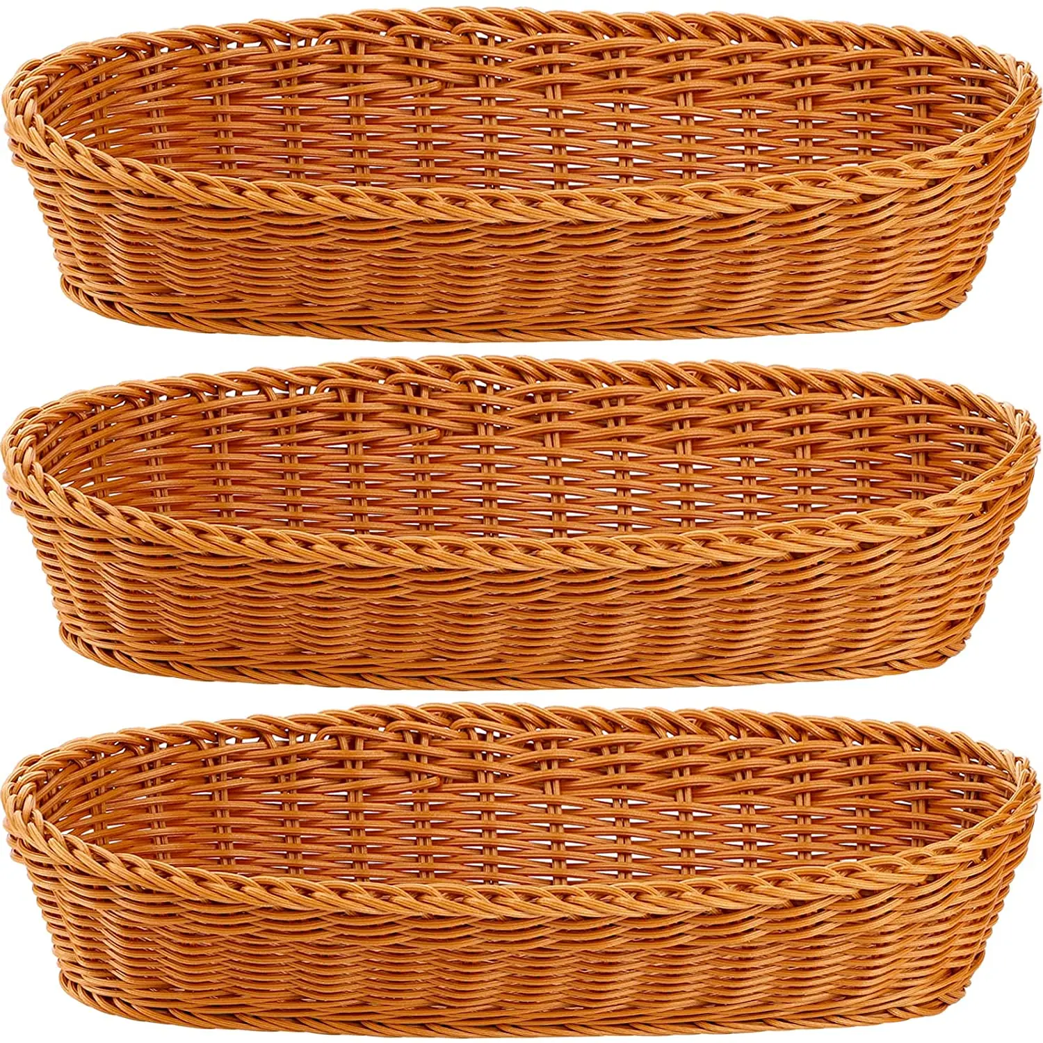 Poly-Wicker Bread Basket , Long Woven Tabletop Loaf Rolls Basket Restaurant Food Serving Display Baskets for French Bread Oval
Poly-Wicker Bread Basket , Long Woven Tabletop Loaf Rolls Basket Restaurant Food Serving Display Baskets for French Bread Oval