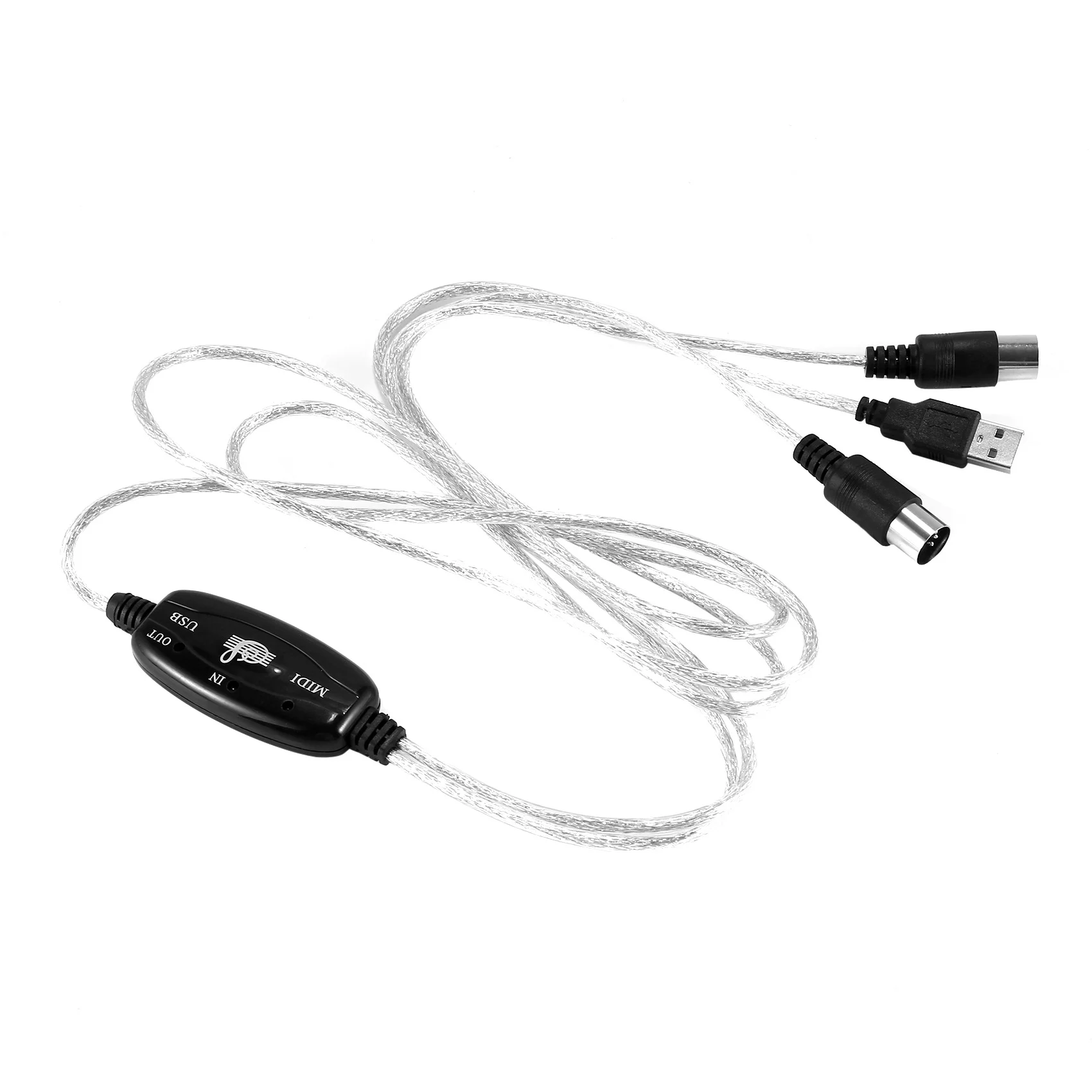 USB IN-OUT MIDI Cable Converter PC to Music Keyboard Adapter Cord
USB IN-OUT MIDI Cable Converter PC to Music Keyboard Adapter Cord