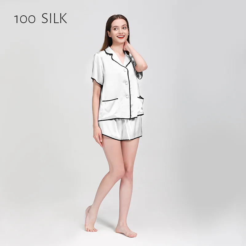 2022 NEW 19mm mulberry silk pajamas women short 100% mulberry silk two-piece silk home wear short-sleeved set
2022 NEW 19mm mulberry silk pajamas women short 100% mulberry silk two-piece silk home wear short-sleeved set