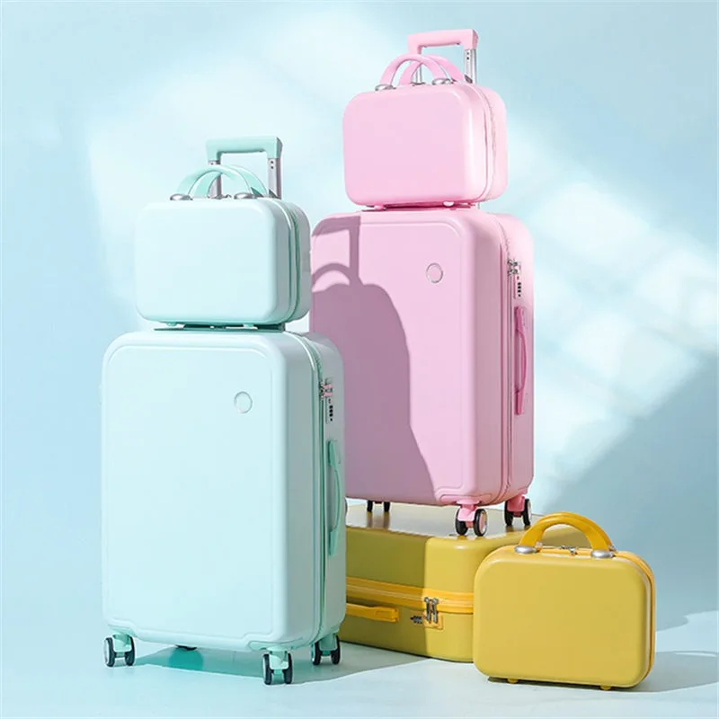 Suitcases on Wheels Small Fresh Female Cabin Carrier Bag Travel Rolling Luggage Set Student Suitcase Password Trolley Case
Suitcases on Wheels Small Fresh Female Cabin Carrier Bag Travel Rolling Luggage Set Student Suitcase Password Trolley Case