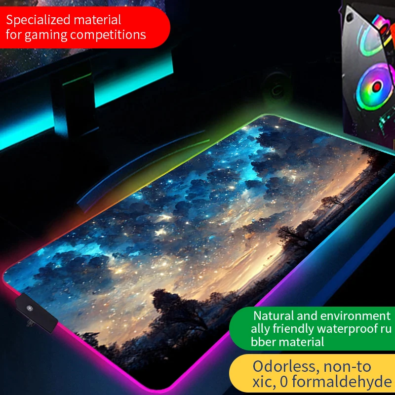 RGB Galaxy LED Milky Way Mouse Pad Gaming Accessories XL Carpet PC Gamer Completo Computer Varmilo Keyboard Desk Mat Mousepad
RGB Galaxy LED Milky Way Mouse Pad Gaming Accessories XL Carpet PC Gamer Completo Computer Varmilo Keyboard Desk Mat Mousepad